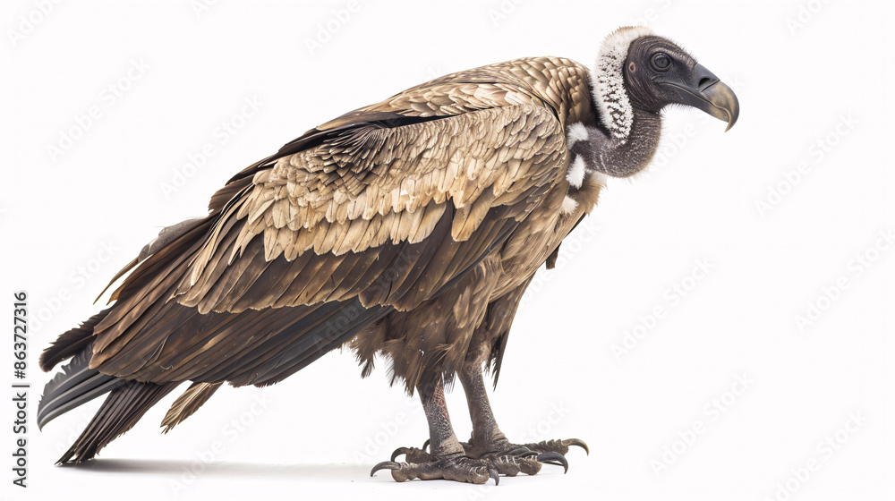 Obraz premium Griffon Vulture (Gyps fulvus) isolated on white background