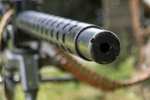 close up of WW2 30 caliber machine gun photo
