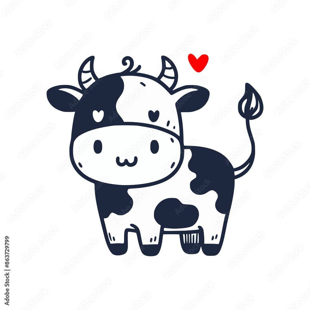 cute doodle funny cow hand draw vector illustration template design cute doodle funny cow hand draw vector illustration template design