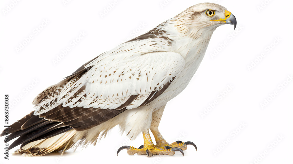 Fototapeta premium Brahminy Eagle (5 years) in front of a white background