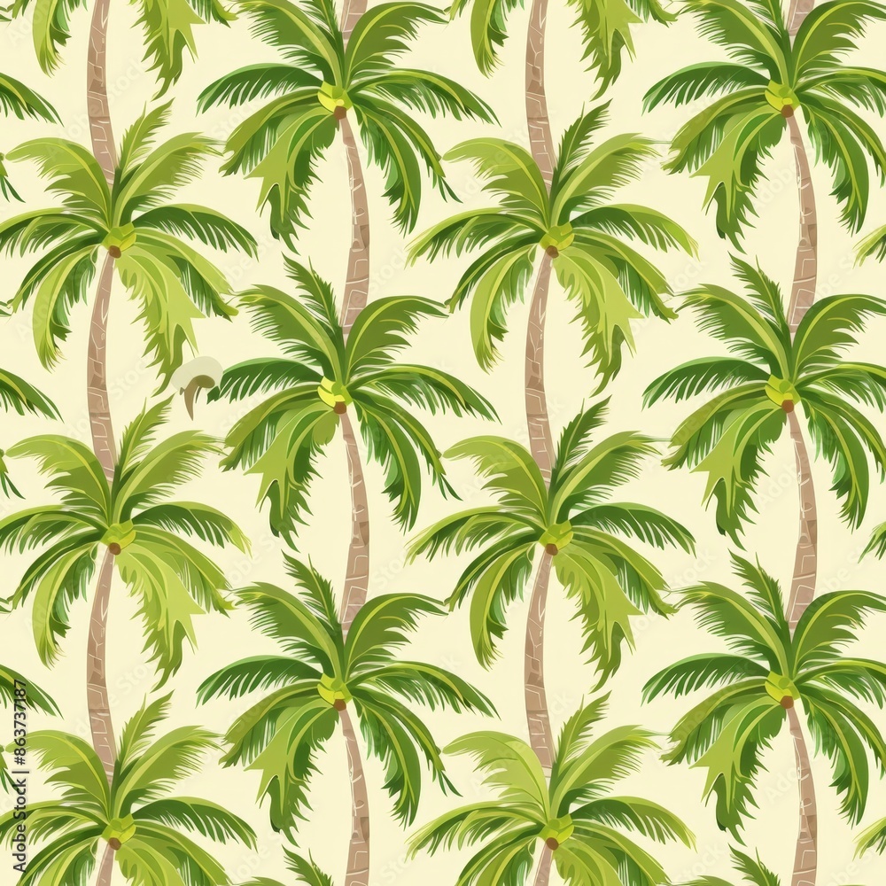 Tropical Pattern with Palm Trees. Seamless Repeat for Summer Fabrics, Wallpapers, and Backgrounds Tropical Pattern with Palm Trees. Seamless Repeat for Summer Fabrics, Wallpapers, and Backgrounds
