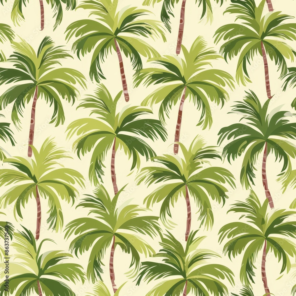 Tropical Palm Tree Seamless Pattern. Green palm tree background for fabric, wallpaper, and summer design. Tropical Palm Tree Seamless Pattern. Green palm tree background for fabric, wallpaper, and summer design.