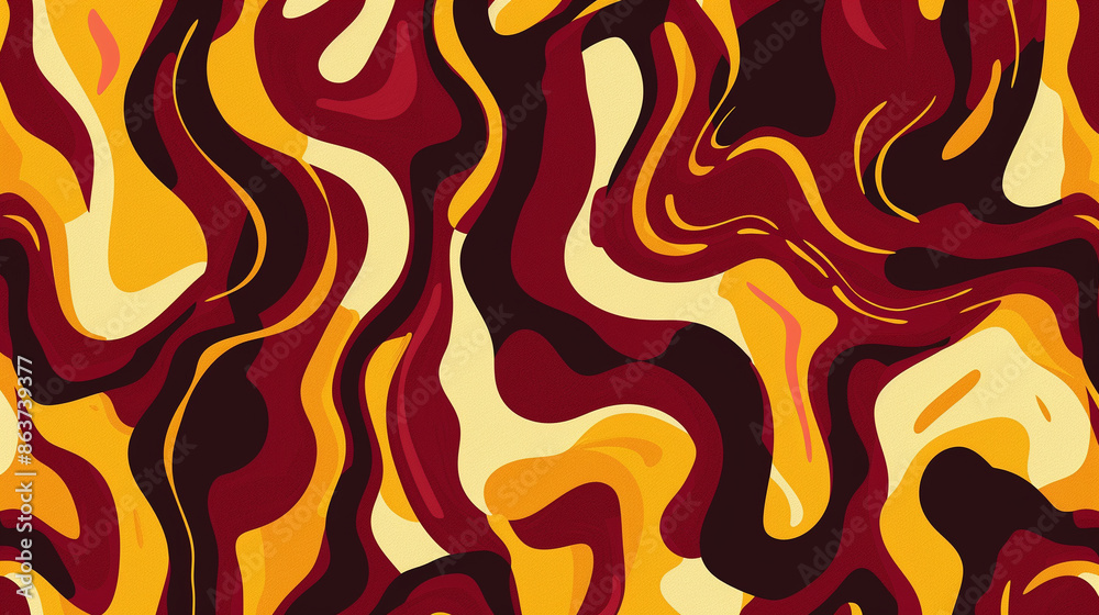 Maroon and Yellow Fauvism Seamless Pattern Maroon and Yellow Fauvism Seamless Pattern