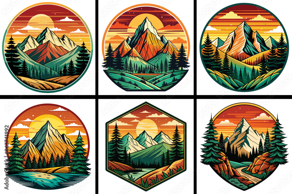 Hiking Mountain Outdoor T-Shirt Design Art and Illustration, Generative AI Hiking Mountain Outdoor T-Shirt Design Art and Illustration, Generative AI