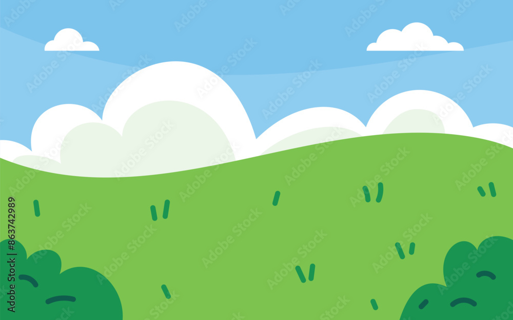 Green field landscape background Green field landscape background