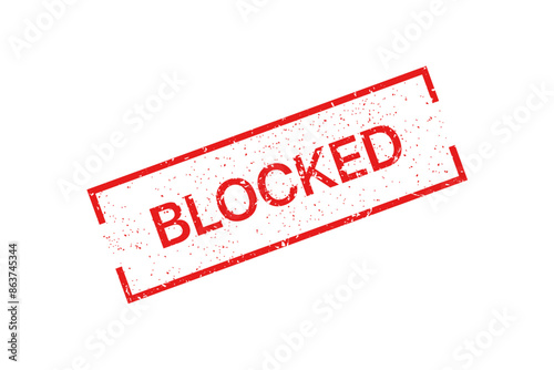 Bloked red stamp on white background
