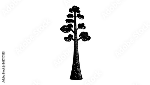 sequoia emblem, black isolated silhouette