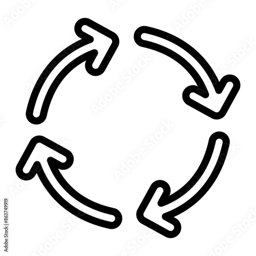 Roundabout Vector Line Icon design