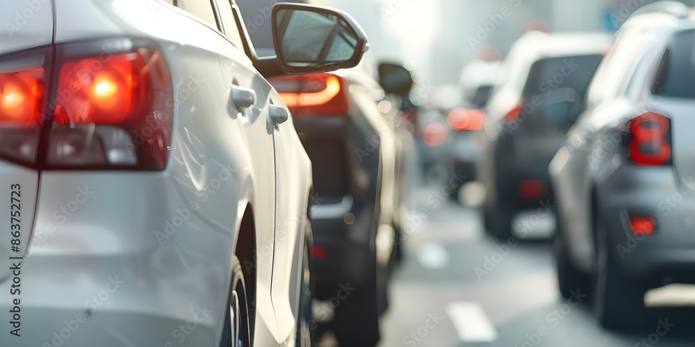 Stuck Vehicles in Traffic Jam on Gridlocked Highway Due to Congestion. Concept Traffic Congestion, Gridlocked Highway, Stuck Vehicles, Road Blockage, Urban Traffic Stuck Vehicles in Traffic Jam on Gridlocked Highway Due to Congestion. Concept Traffic Congestion, Gridlocked Highway, Stuck Vehicles, Road Blockage, Urban Traffic