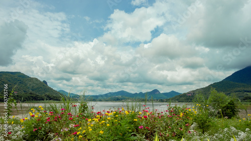 lake and mountains