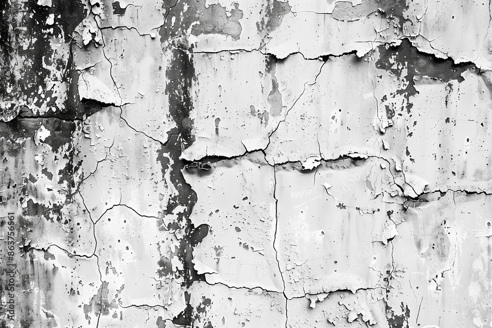 Obraz premium Abstract grunge black and white distressed texture background, perfect for edgy designs, vintage projects, and artistic overlays.