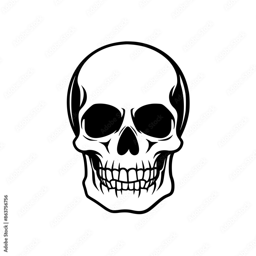 Bold Black and White Skull Illustration, Striking black and white illustration of a human skull, featuring bold lines and intricate details, creating a powerful and edgy visual.
Bold Black and White Skull Illustration, Striking black and white illustration of a human skull, featuring bold lines and intricate details, creating a powerful and edgy visual.
