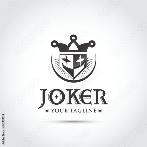 Joker Black Logo and Icon. Vector Illustrator