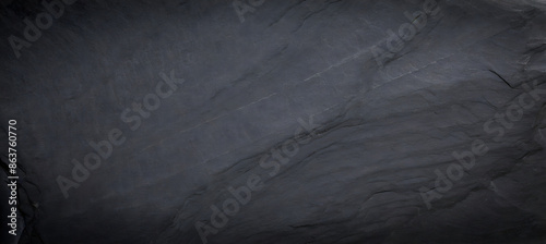 Panel kuchenny z motywem Dark grey black slate background or texture. Generative AI.