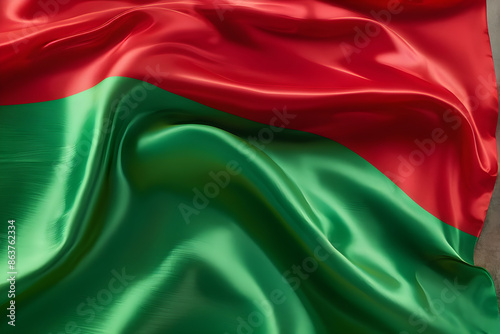 texture design of portuguese flag colors, Portugal national country symbol illustration wavy silk fabric background