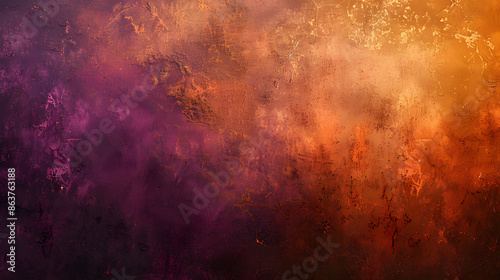 An abstract background featuring rich orange and purple textures with a grunge effect. Ideal for creative projects, digital art, and design backdrops.