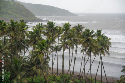 Landscape, Seascape, Tamastirth beach at Dapoli, Ratnagiri, Maharashtra, India, Asia. photo