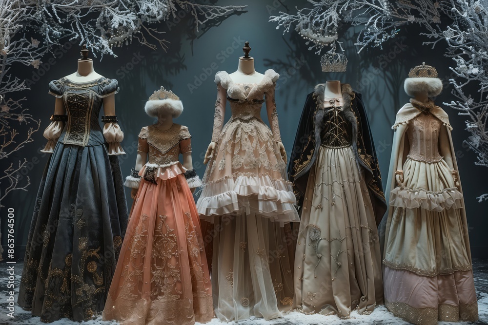 Frosty Fairy Fashion- Fairy-inspired fashion for youth adapted for a glacial era. Imagine whimsical dresses with layers of tulle and lace, adorned with sparkling embellishments tha Frosty Fairy Fashion- Fairy-inspired fashion for youth adapted for a glacial era. Imagine whimsical dresses with layers of tulle and lace, adorned with sparkling embellishments tha