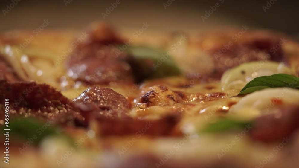 The surface of the pizza. Pizza topping surface The surface of the pizza. Pizza topping surface