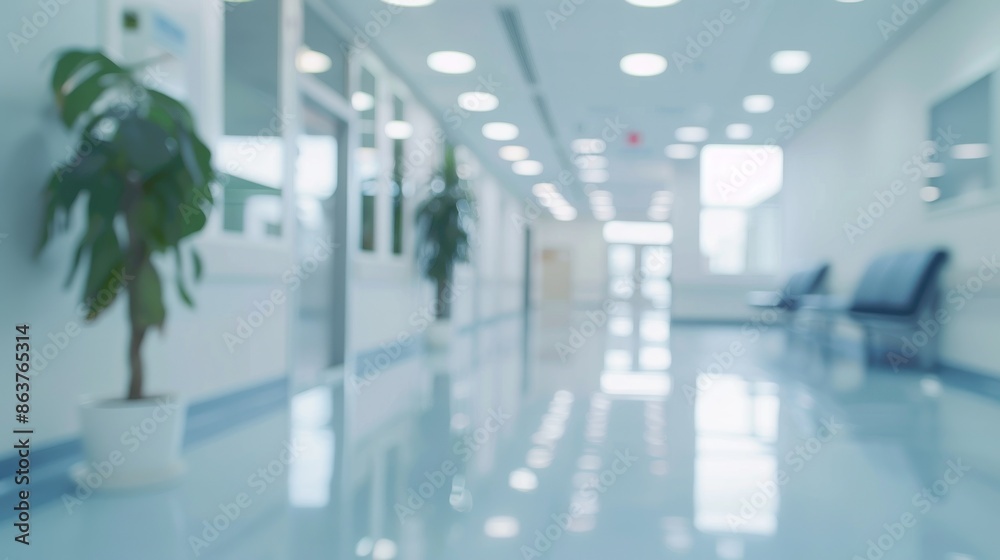 Total blurred modern white modern hospital with bokeh light background Total blurred modern white modern hospital with bokeh light background
