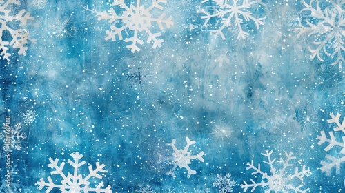 Snowflake themed background for winter or holiday designs