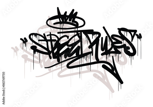 STREET RULES graffiti tag style design