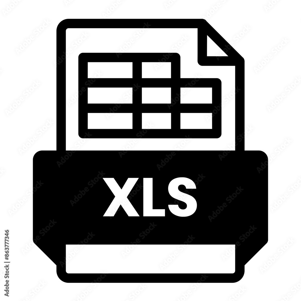 Document file format folder icon xls
