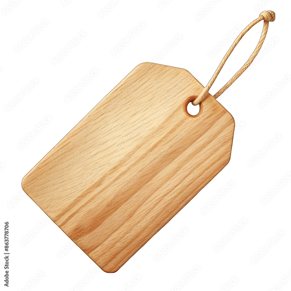 Fototapeta premium Wooden Label isolated on transparent background