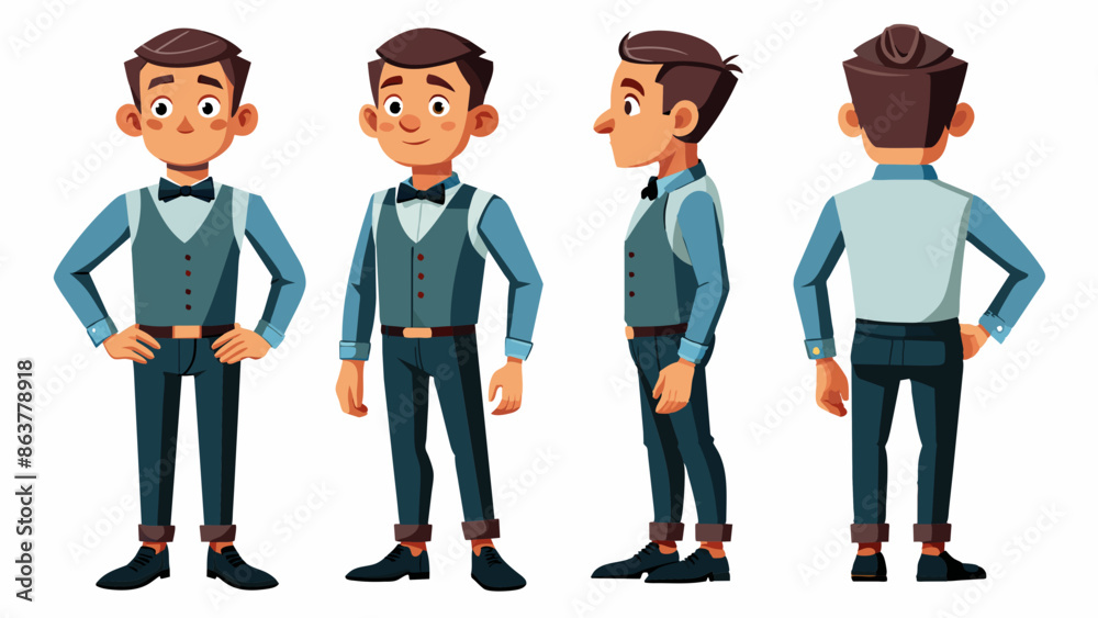 Male WaiterCharacter Vector Set In Multiple poses : Side, Front, Back
Male WaiterCharacter Vector Set In Multiple poses : Side, Front, Back