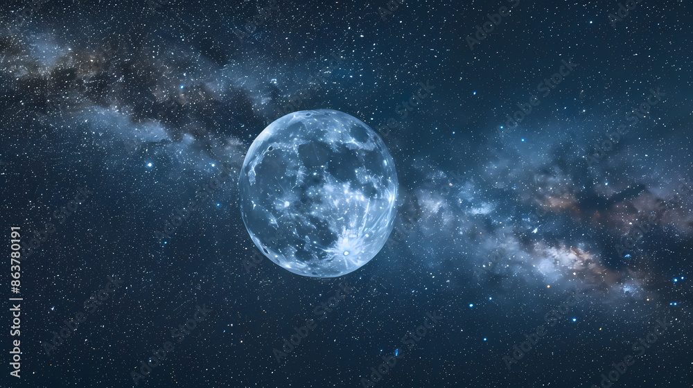 Moon and stars in the sky Moon and stars in the sky