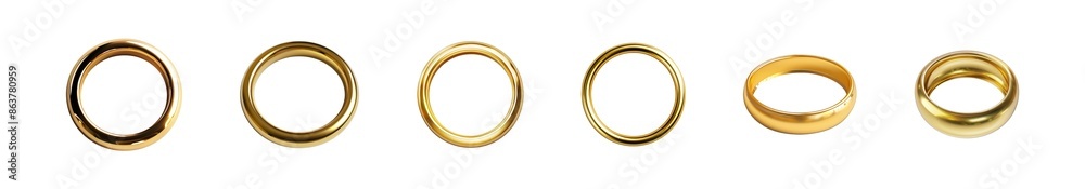 Wedding Golden Ring Top View Isolated on Transparent Background Wedding Golden Ring Top View Isolated on Transparent Background