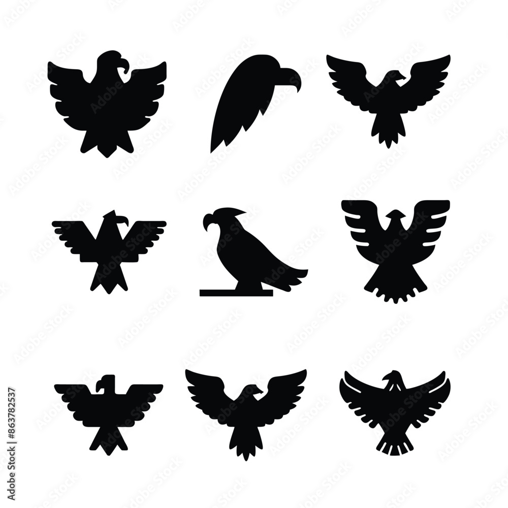 Obraz premium Stunning Eagle Logo Vector Design - High-Quality Illustration Art