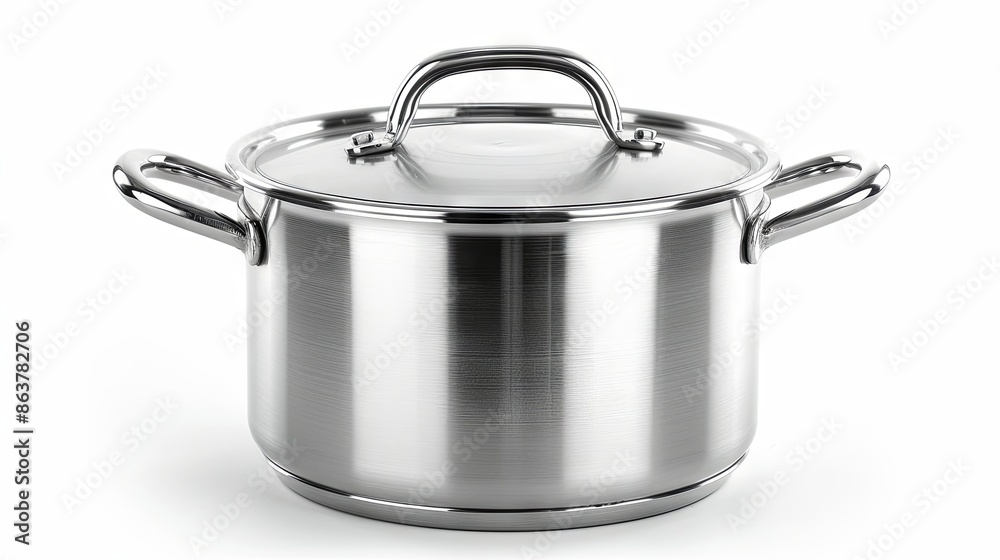 Stainless steel pot isolated on white background Stainless steel pot isolated on white background