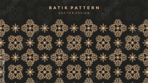 luxury frame background with traditional batik Seamless Pattern