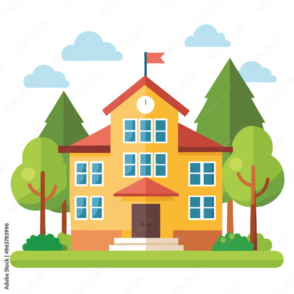 School building Vector Illustration School building Vector Illustration