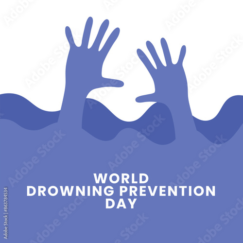 world drowning prevention day vector art illustration design