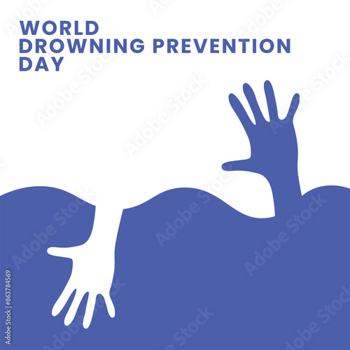 World Drowning Prevention Day. Flat vector illustration