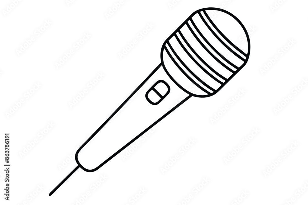 Microphone line art vector illustration Microphone line art vector illustration