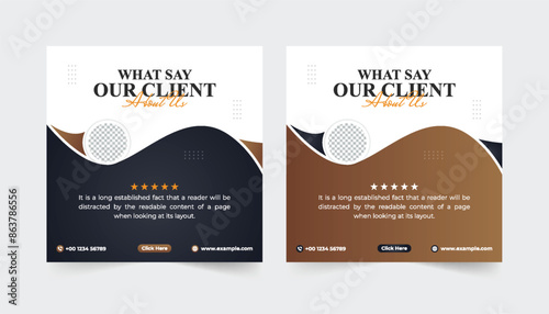 Customer feedback testimonial social media post web banner template
