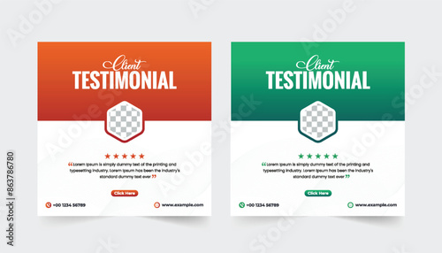 Customer feedback testimonial social media post web banner template