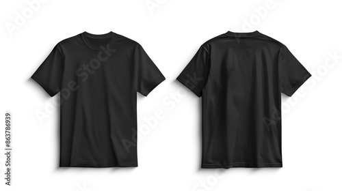 Plain black t-shirt mockup isolated on white background © Alpa