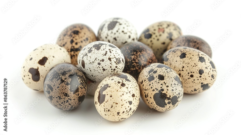 Group of quail eggs isolated on white background Group of quail eggs isolated on white background