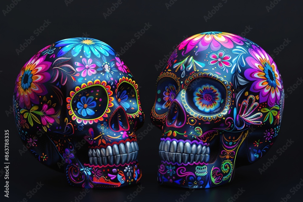 Funky pattern Day of the Dead, Dia de los muertos