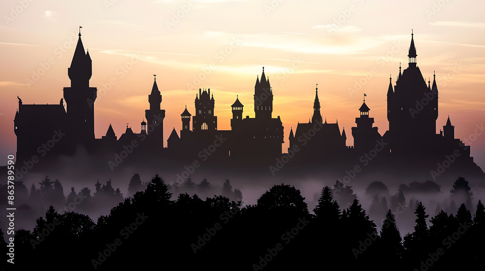 castle silhouettes castle silhouettes