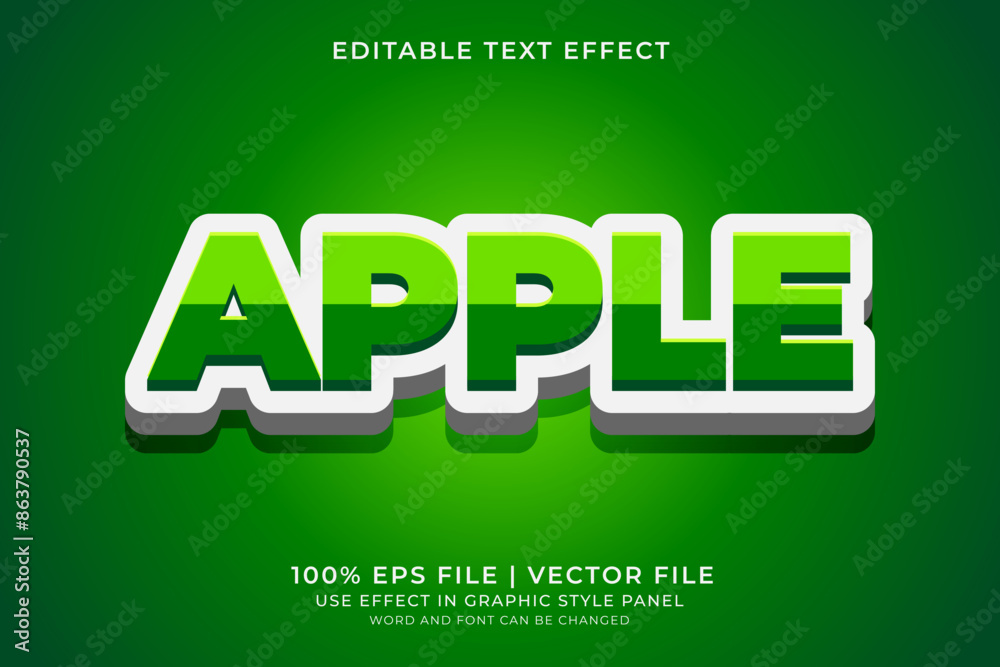3D text effect Apple editable vector 3D text effect Apple editable vector