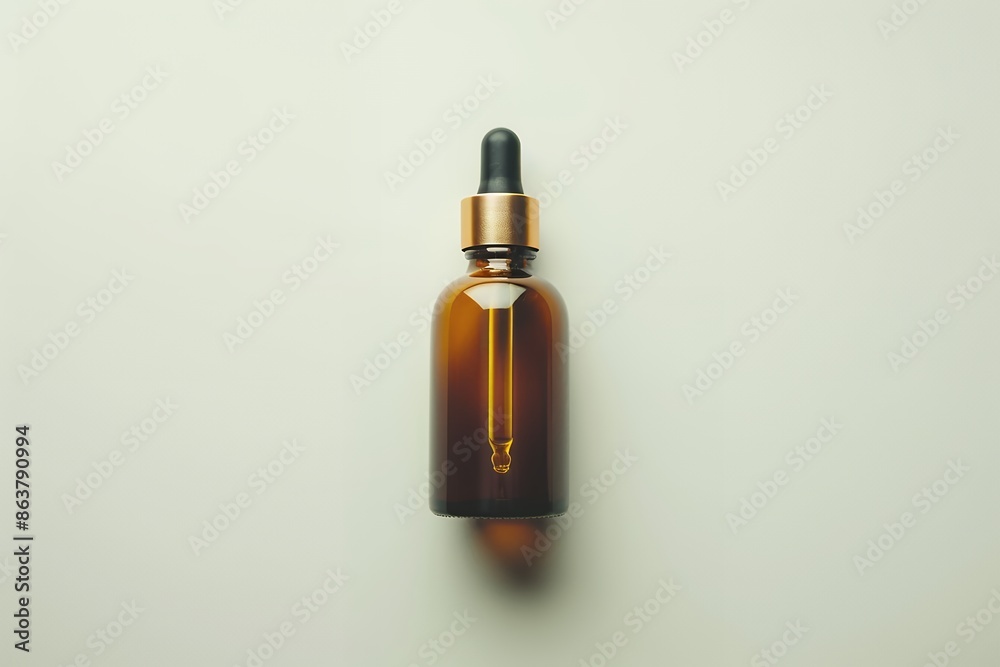 photo of amber glass dropper bottle on a white background, top view, in a flat lay, mockup template. - photo of amber glass dropper bottle on a white background, top view, in a flat lay, mockup template. -
