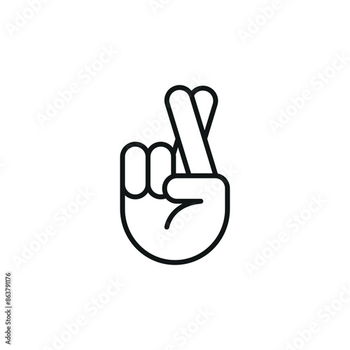 Fingers Crossed Icon. Simple fingers crossed icon for social media, app, and web design. Vector illustration.