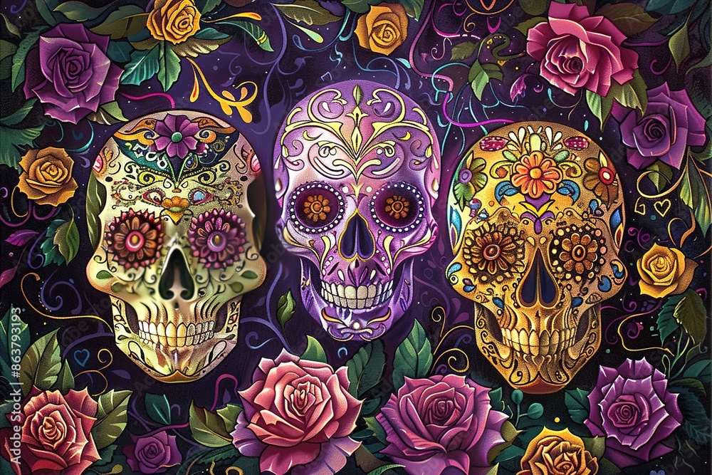 Day of the dead 3D illustration Day of the dead 3D illustration