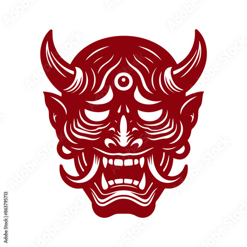 Oni japanese devil mask vector illustration