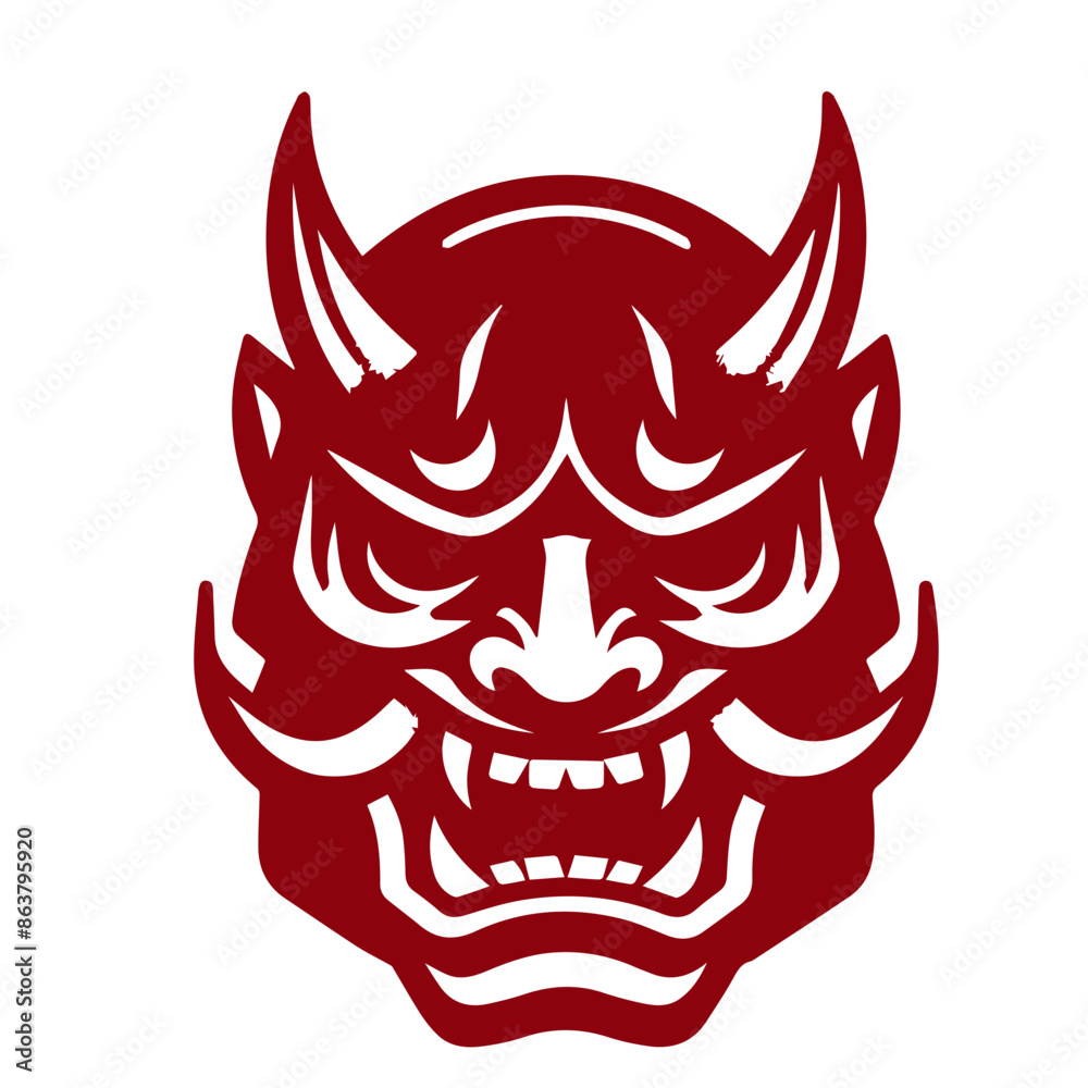 Oni japanese devil mask vector illustration Oni japanese devil mask vector illustration